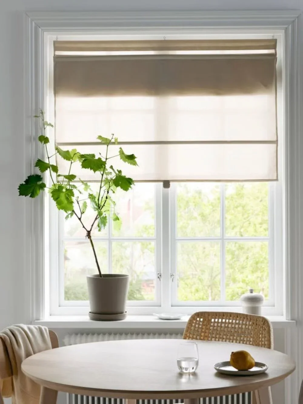 IKEA RINGBLOMMA Roman blind curtain, beige, 27x63